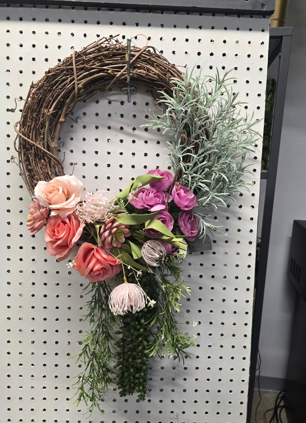 Faux floral wreath