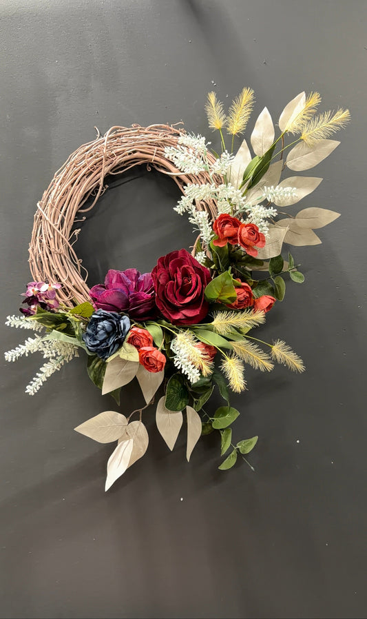 Faux floral wreath