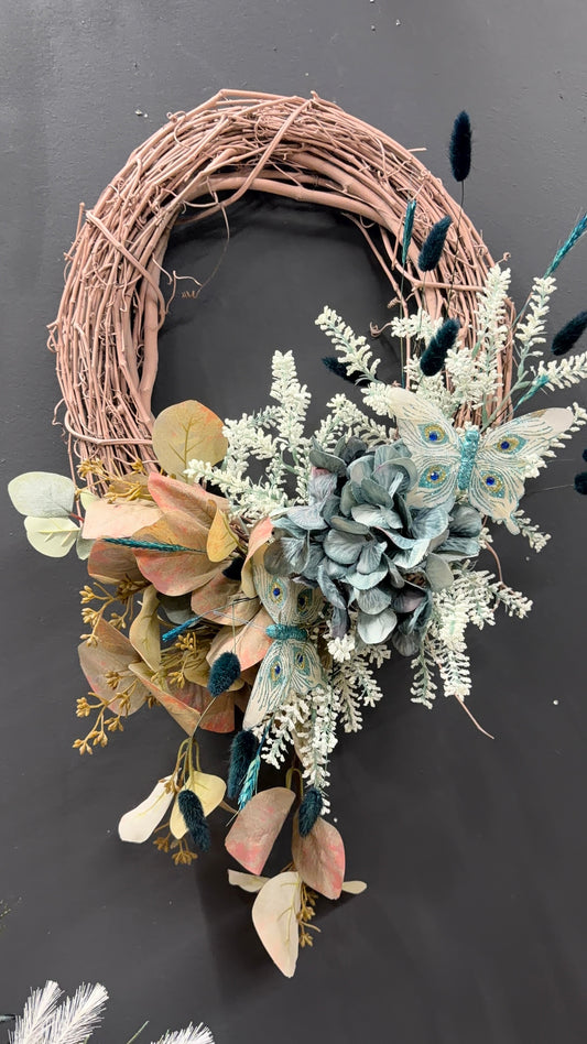 Faux floral wreath