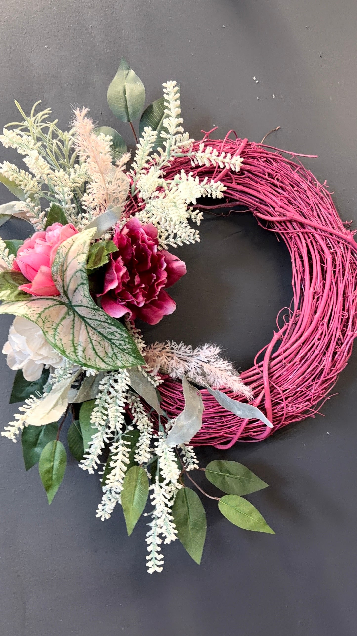 Bundle fresh floral centerpiece and faux floral wreath