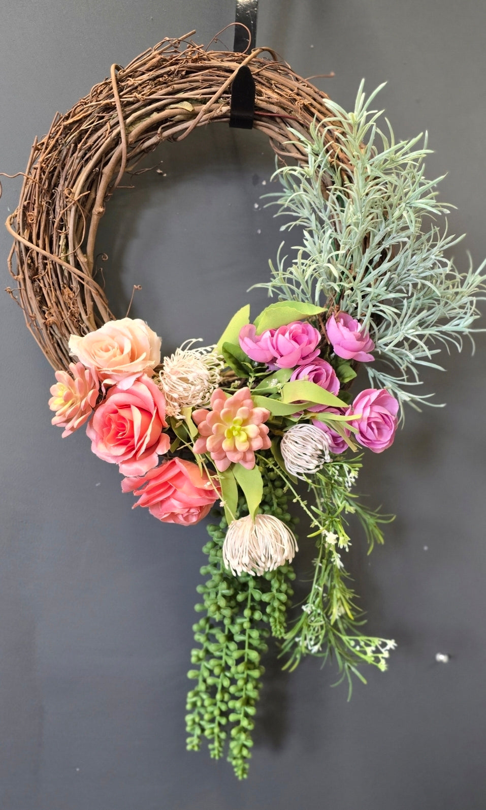Faux floral wreath