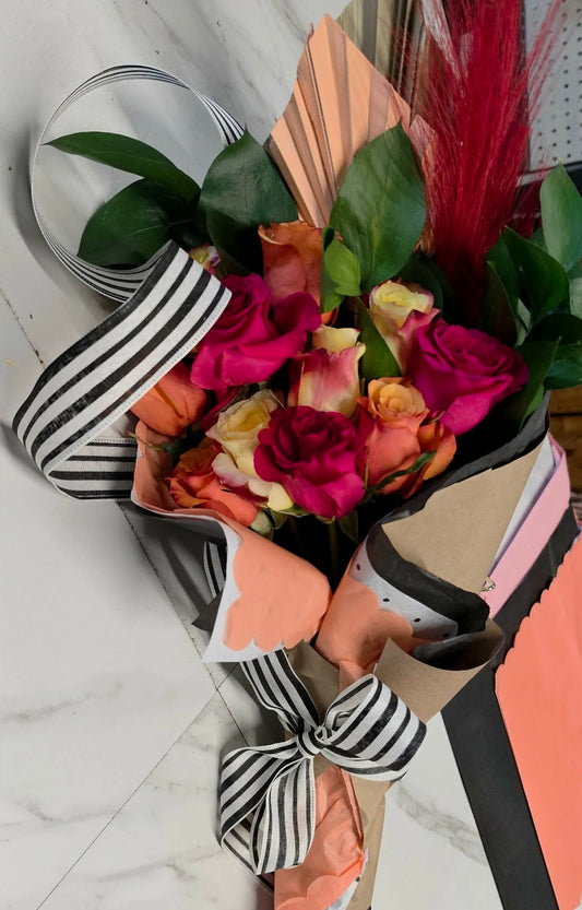 A dozen roses- the perfect bunch!